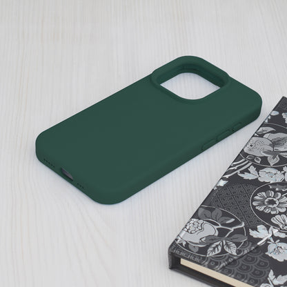 Husa de protectie Techsuit Soft Edge Silicone compatibila cu Apple iPhone 15 Pro, acoperire spate, verde inchis