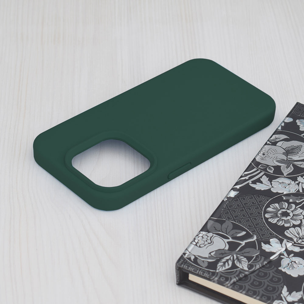 Husa de protectie Techsuit Soft Edge Silicone compatibila cu Apple iPhone 15 Pro, acoperire spate, verde inchis