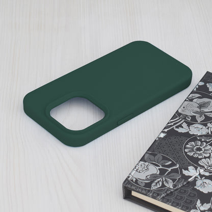 Husa de protectie Techsuit Soft Edge Silicone compatibila cu Apple iPhone 15 Pro, acoperire spate, verde inchis