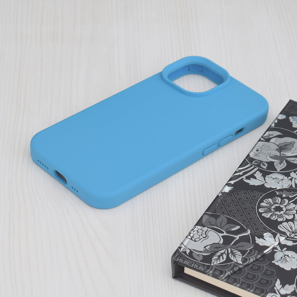 Husa de protectie Techsuit Soft Edge Silicone compatibila cu Apple iPhone 15, acoperire spate, albastru deschis