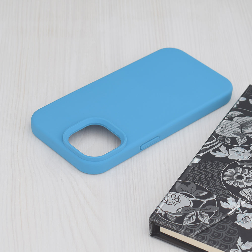Husa de protectie Techsuit Soft Edge Silicone compatibila cu Apple iPhone 15, acoperire spate, albastru deschis
