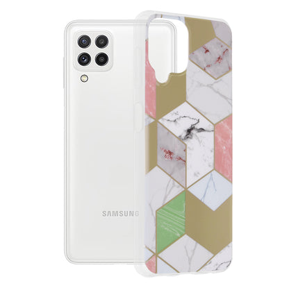 Husa de protectie Techsuit Marble Series compatibila cu Samsung Galaxy A22 4G, acoperire spate, Purple Hex