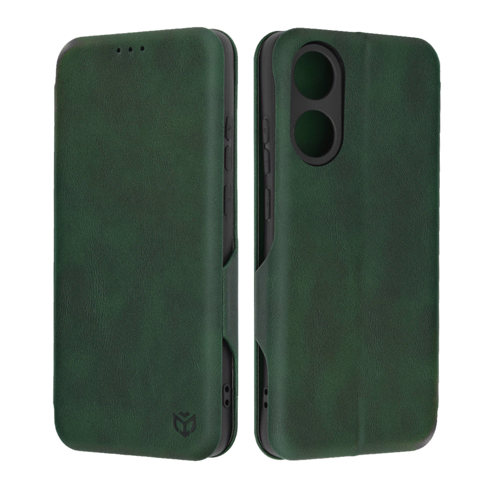 Husa de protectie Techsuit Safe Wallet Plus compatibila cu Oppo A78 4G, acoperire spate, verde