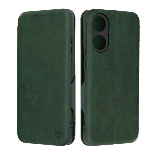Husa de protectie Techsuit Safe Wallet Plus compatibila cu Oppo A78 4G, acoperire spate, verde