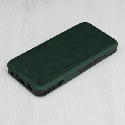 Husa de protectie Techsuit Safe Wallet Plus compatibila cu Oppo A78 4G, acoperire spate, verde