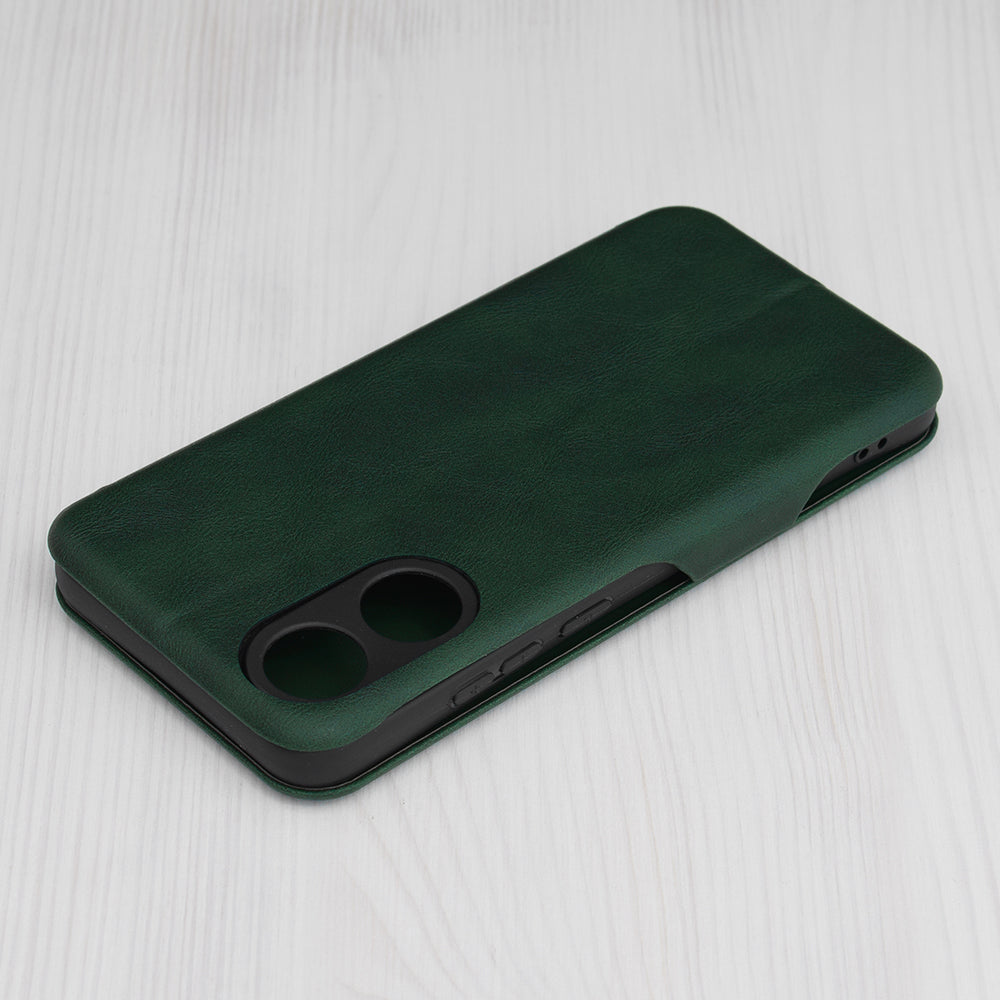 Husa de protectie Techsuit Safe Wallet Plus compatibila cu Oppo A78 4G, acoperire spate, verde