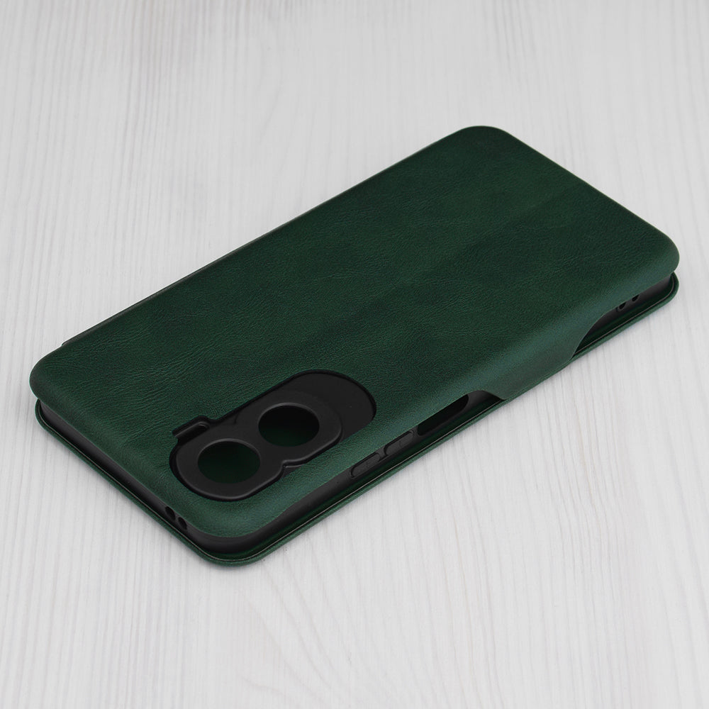 Husa de protectie Techsuit Safe Wallet Plus compatibila cu Honor 90 Lite, acoperire spate, verde