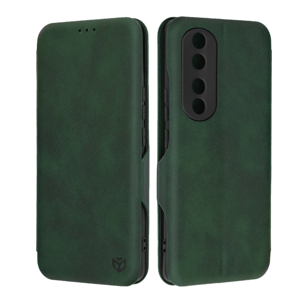 Husa de protectie Techsuit Safe Wallet Plus compatibila cu Honor 90 Pro, acoperire spate, verde