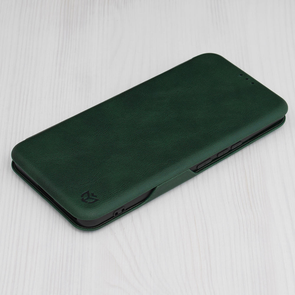 Husa de protectie Techsuit Safe Wallet Plus compatibila cu Honor 90 Pro, acoperire spate, verde
