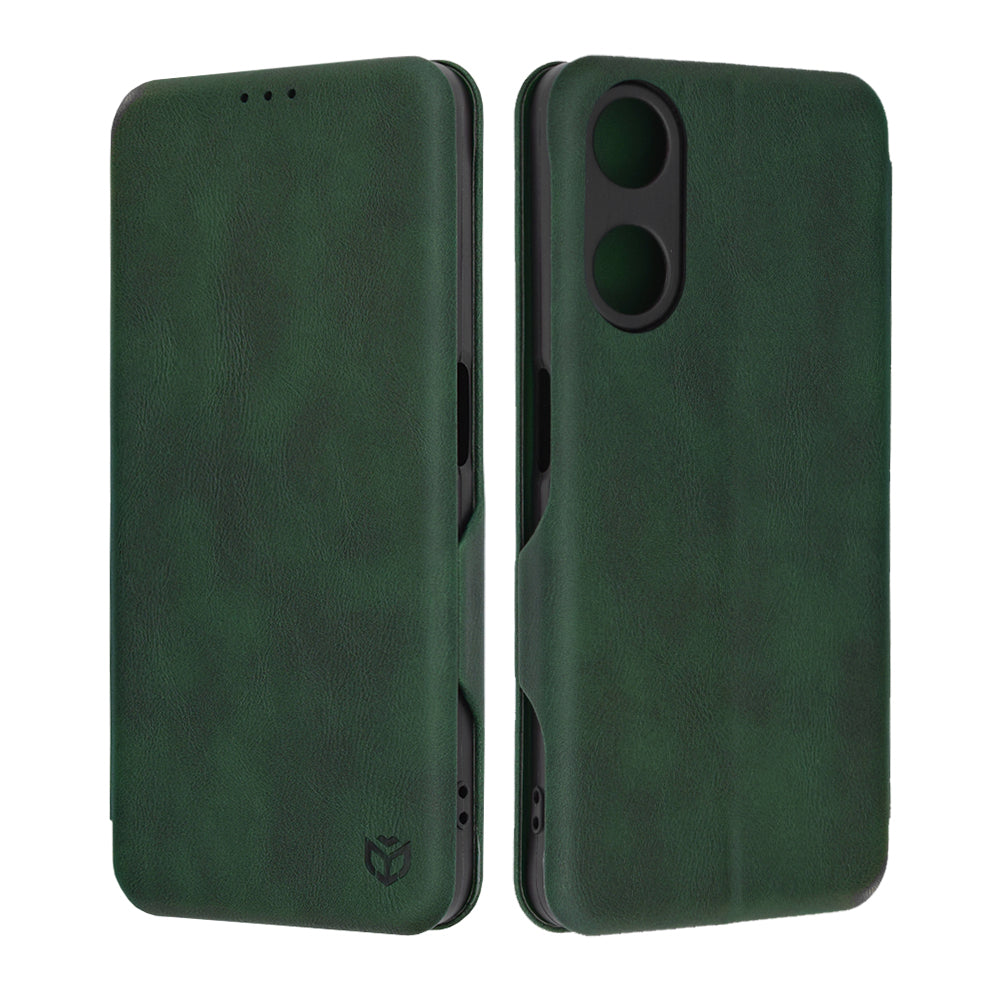 Husa de protectie Techsuit Safe Wallet Plus compatibila cu Oppo A58 5G, acoperire spate, verde