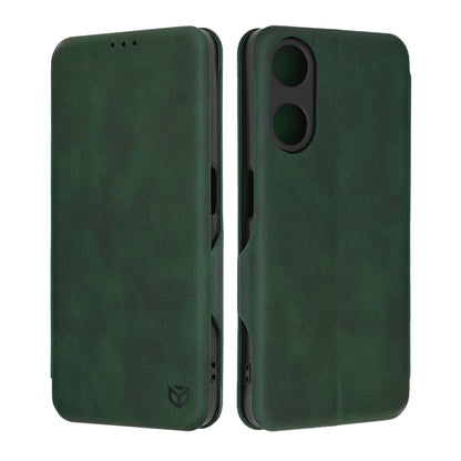 Husa de protectie Techsuit Safe Wallet Plus compatibila cu Oppo A58 5G, acoperire spate, verde