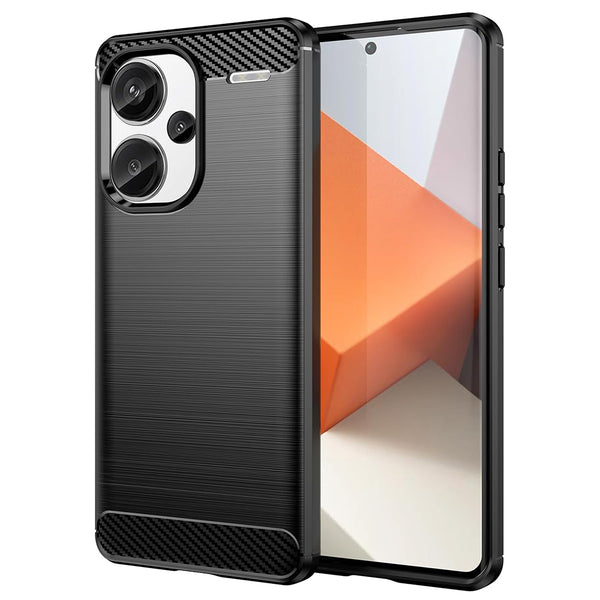 Husa de protectie Techsuit Carbon Siliconecompatibila cu Xiaomi Redmi Note 13 Pro Plus 5G , acoperire spate, negru