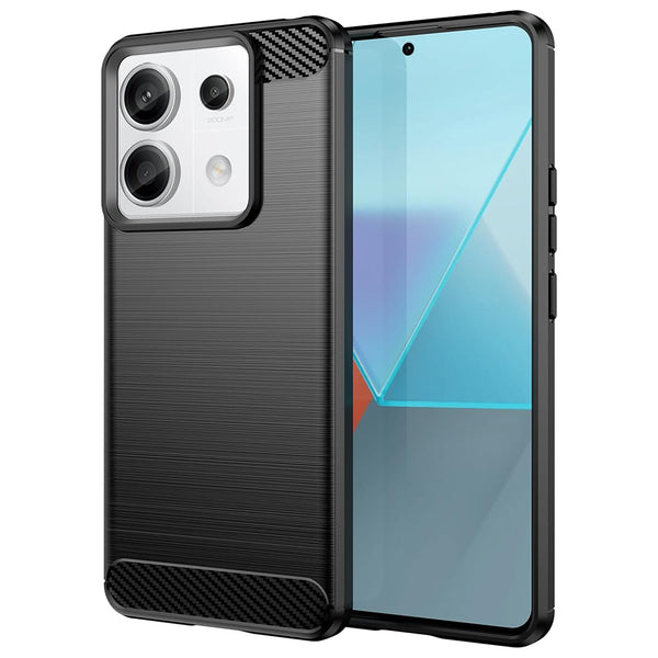 Husa de protectie Techsuit Carbon Siliconecompatibila cu Xiaomi Redmi Note 13 Pro 5G , acoperire spate, negru