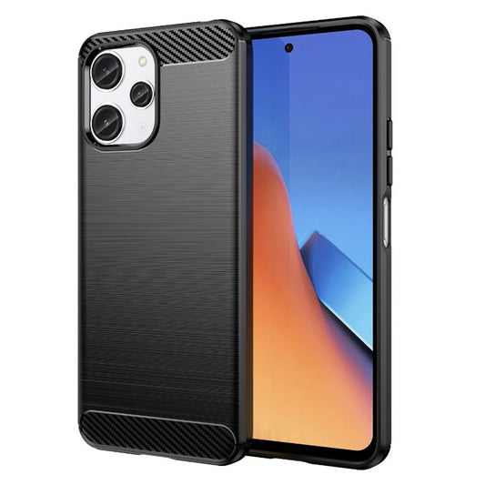 Husa de protectie Techsuit Carbon Siliconecompatibila cu Xiaomi Redmi 12 4G , acoperire spate, negru