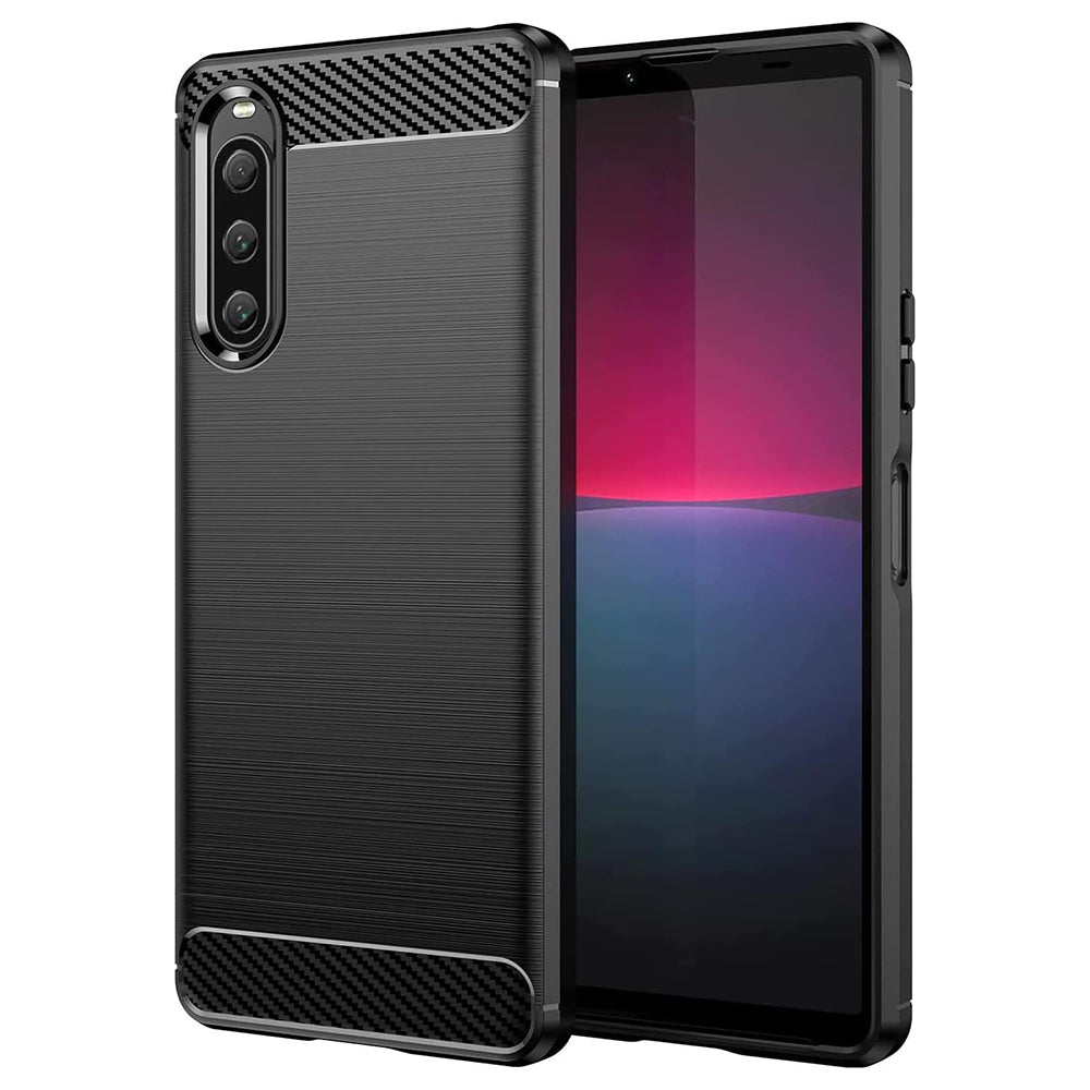 Husa de protectie Techsuit Carbon Siliconecompatibila cu Sony Xperia 10 V , acoperire spate, negru