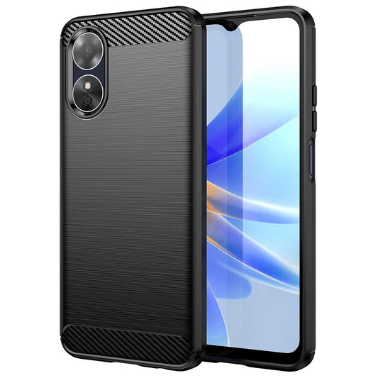 Husa de protectie Techsuit Carbon Siliconecompatibila cu Oppo A17 , acoperire spate, negru