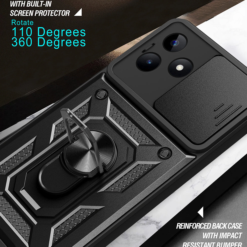 Husa de protectie Techsuit CamShield Series compatibila cu Realme C53, acoperire spate, negru