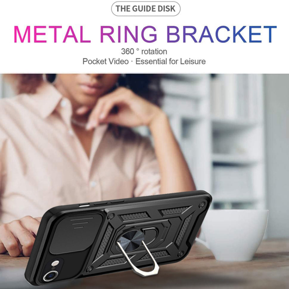 Husa de protectie Techsuit CamShield Series compatibila cu Apple iPhone 8, acoperire spate, negru