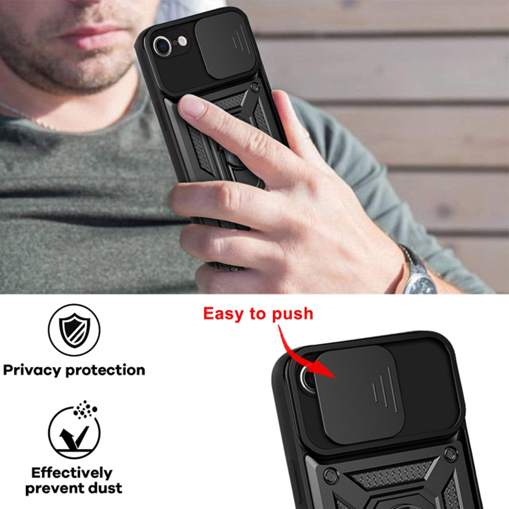 Husa de protectie Techsuit CamShield Series compatibila cu Apple iPhone 8, acoperire spate, negru