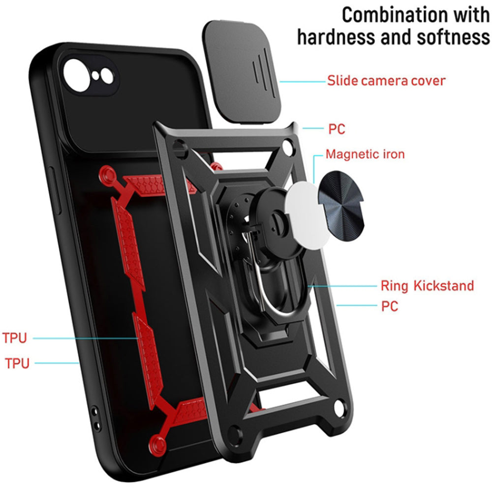 Husa de protectie Techsuit CamShield Series compatibila cu Apple iPhone 8, acoperire spate, negru