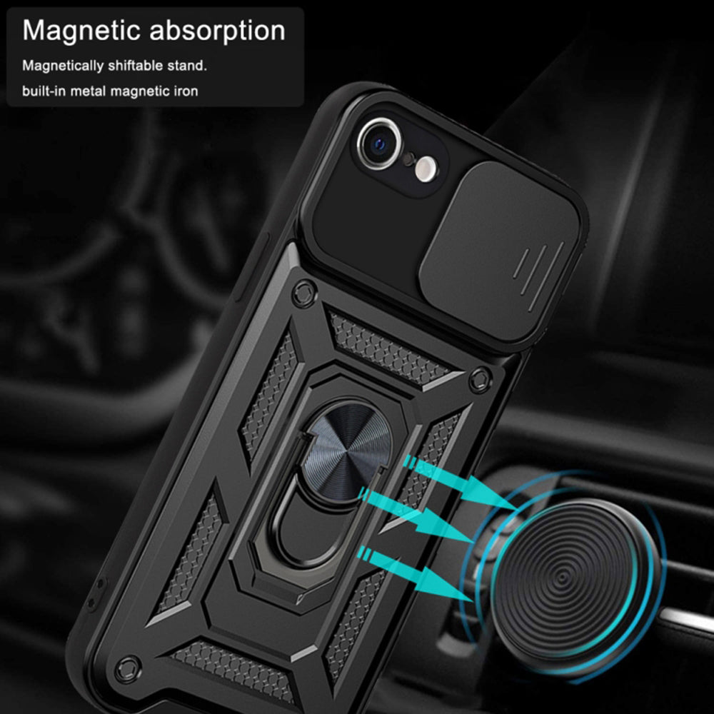Husa de protectie Techsuit CamShield Series compatibila cu Apple iPhone 8, acoperire spate, negru