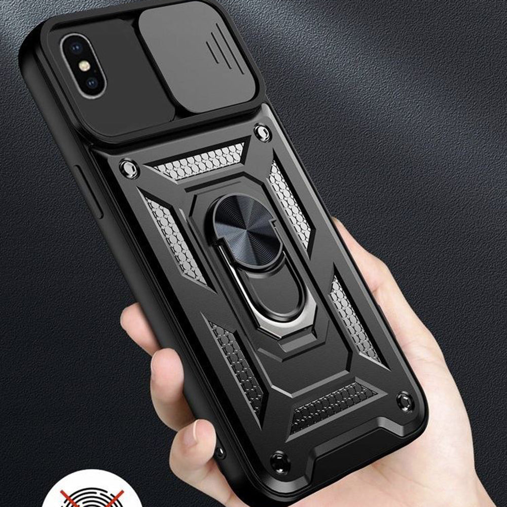 Husa de protectie Techsuit CamShield Series compatibila cu Apple iPhone X, acoperire spate, negru