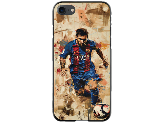Husa Silicon HQCover compatibila cu Apple iPhone SE 2020, model Messi v1, rezistenta la socuri si zgarieturi, SP1M00006