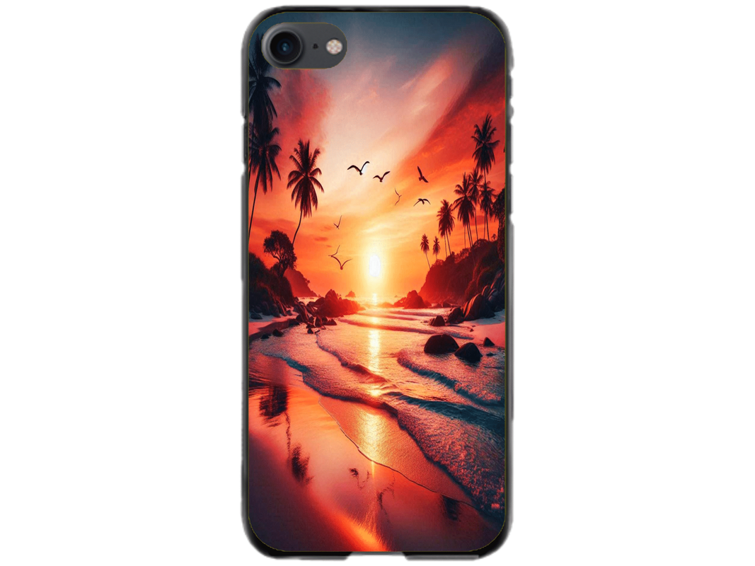 Husa Silicon HQCover compatibila cu Apple iPhone SE 2020, model Apus, rezistenta la socuri si zgarieturi, SP1M00008