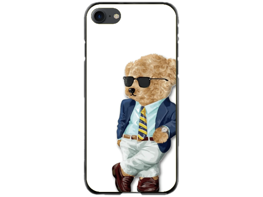 Husa Silicon HQCover compatibila cu Apple iPhone SE 2020, model Urs Cool, rezistenta la socuri si zgarieturi, SP1M00012