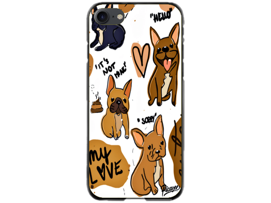 Husa Silicon HQCover compatibila cu Apple iPhone SE 2, model Dogs, rezistenta la socuri si zgarieturi, SP1M00042