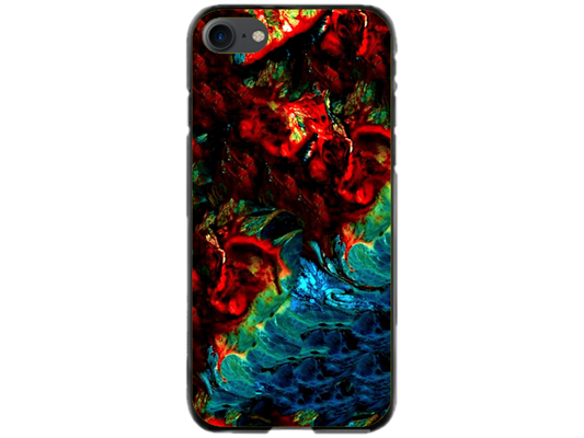Husa Silicon HQCover compatibila cu Apple iPhone SE 2, model Explozie de culori v2, rezistenta la socuri si zgarieturi, SP1M00043