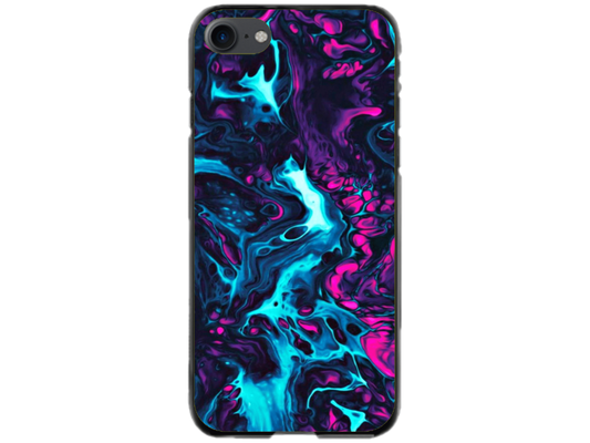 Husa Silicon HQCover compatibila cu Apple iPhone SE 2, model Explozie de culori v3, rezistenta la socuri si zgarieturi, SP1M00044