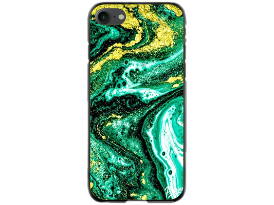 Husa Silicon HQCover compatibila cu Apple iPhone SE 2, model Explozie de culori v4, rezistenta la socuri si zgarieturi, SP1M00045