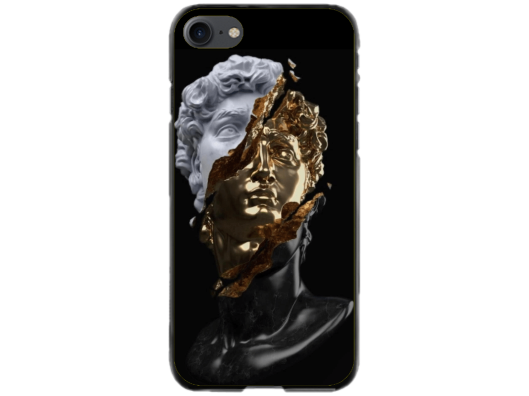 Husa Silicon HQCover compatibila cu Apple iPhone SE 2, model Statuie, rezistenta la socuri si zgarieturi, SP1M00046