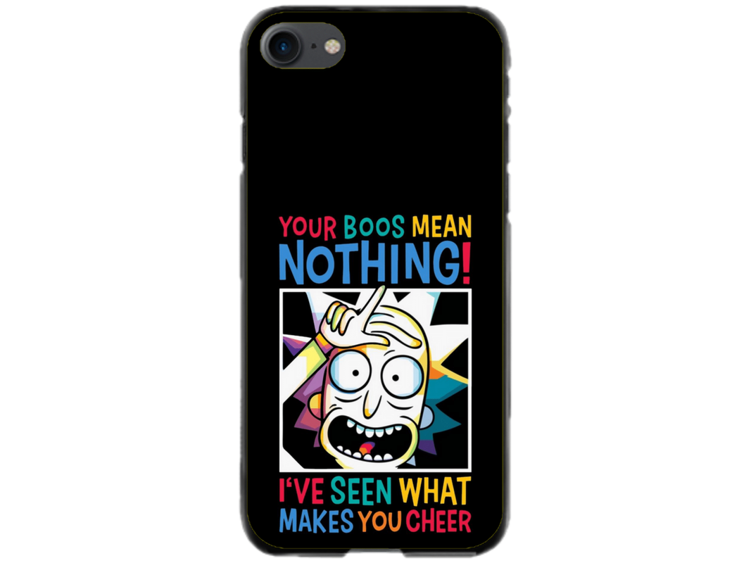 Husa Silicon HQCover compatibila cu Apple iPhone SE 2, model Rick and Morty, rezistenta la socuri si zgarieturi, SP1M00048