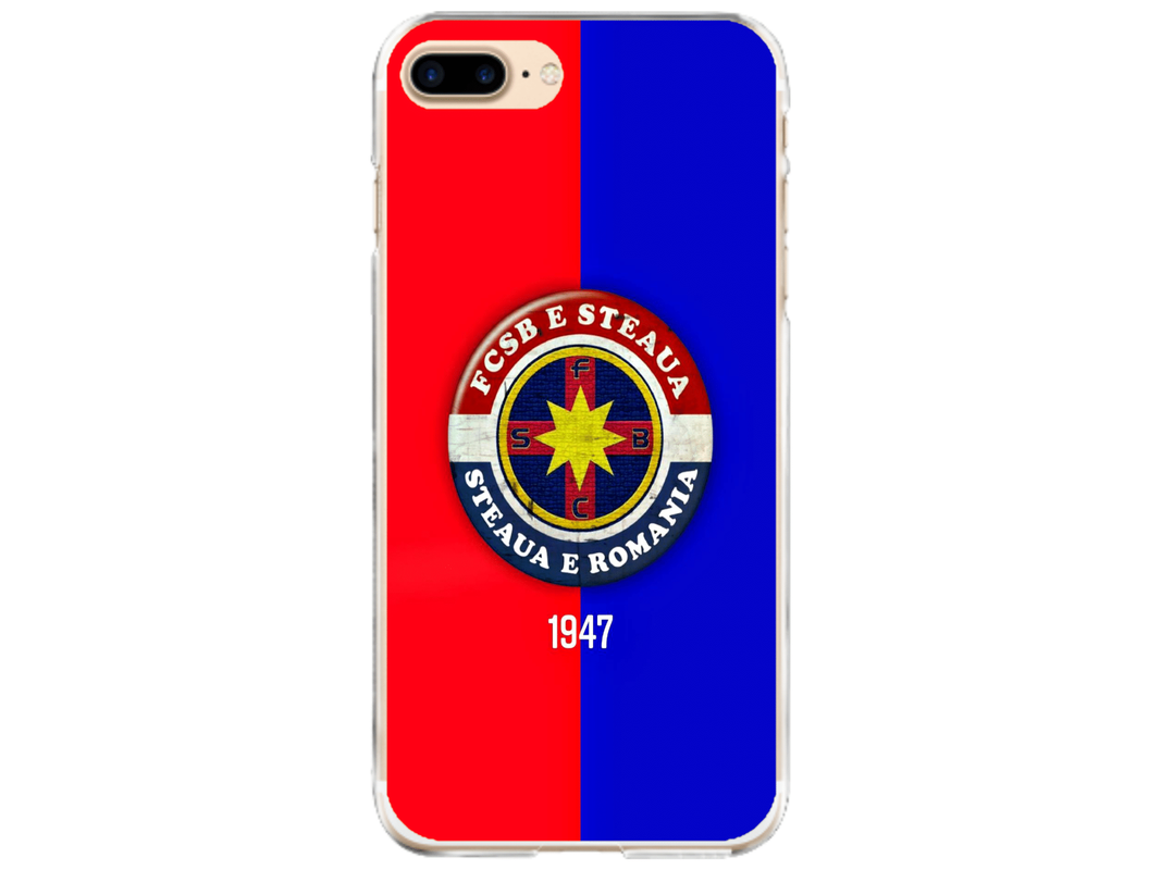 Husa Silicon HQCover compatibila cu Apple iPhone 8 Plus, model FCSB Steaua, rezistenta la socuri si zgarieturi, SP1M00003