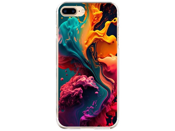 Husa Silicon HQCover compatibila cu Apple iPhone 8 Plus, model Explozie de culori v1, rezistenta la socuri si zgarieturi, SP1M00029