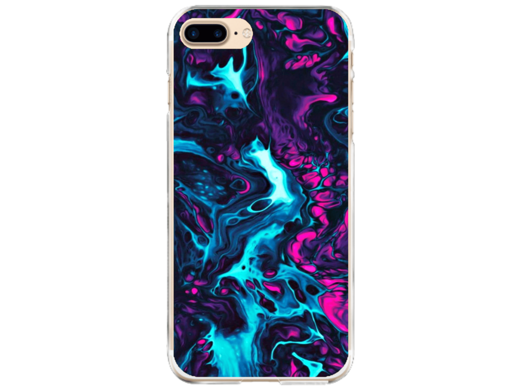 Husa Silicon HQCover compatibila cu Apple iPhone 8 Plus, model Explozie de culori v3, rezistenta la socuri si zgarieturi, SP1M00044