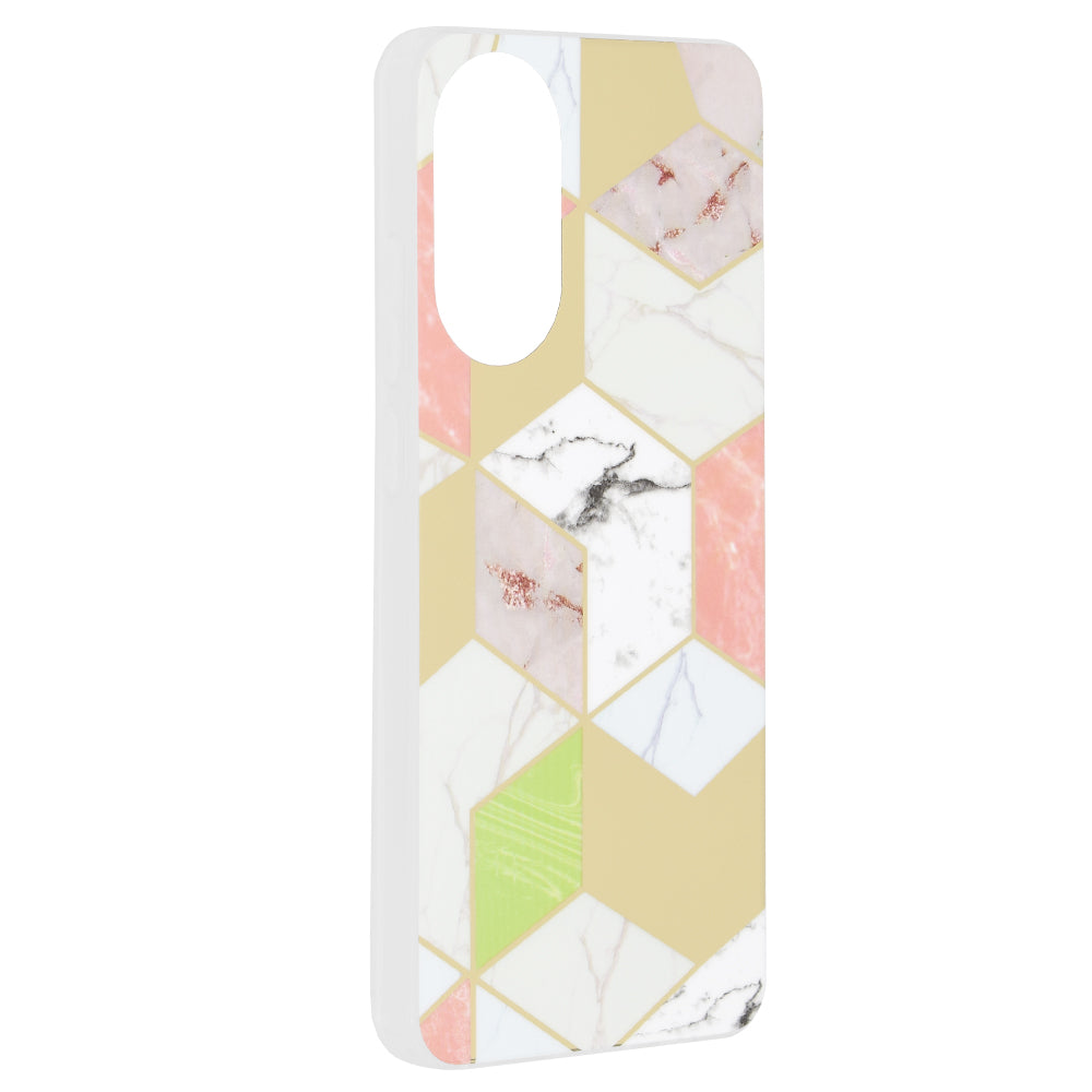 Husa de protectie Techsuit Marble Series compatibila cu Oppo A78 4G, acoperire spate, Purple Hex