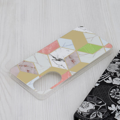 Husa de protectie Techsuit Marble Series compatibila cu Oppo A78 4G, acoperire spate, Purple Hex