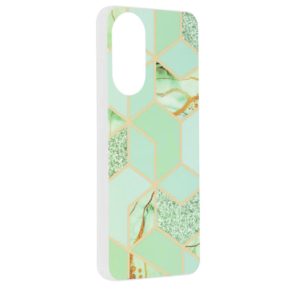 Husa de protectie Techsuit Marble Series compatibila cu Oppo A78 4G, acoperire spate, Green Hex