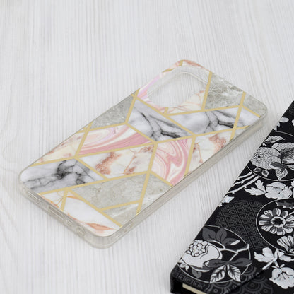 Husa de protectie Techsuit Marble Series compatibila cu Oppo A78 4G, acoperire spate, Pink Hex