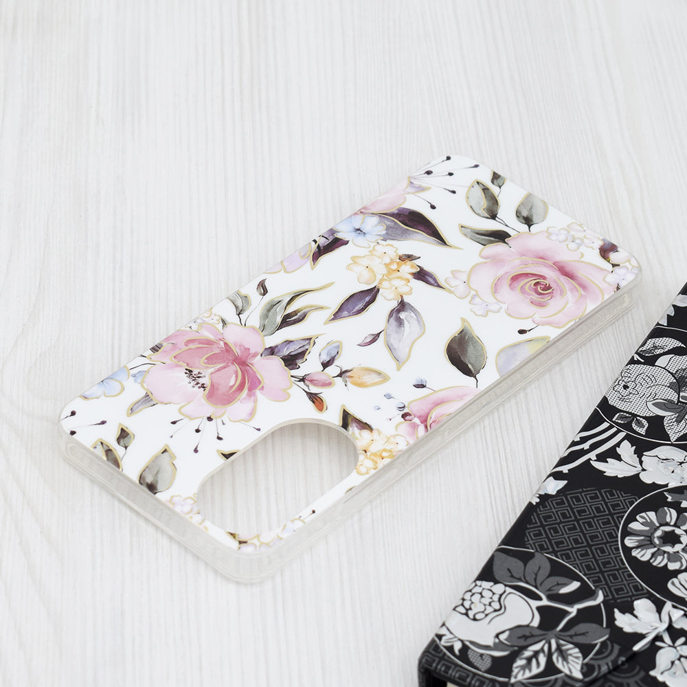 Husa de protectie Techsuit Marble Series compatibila cu Oppo A78 4G, acoperire spate, Chloe White