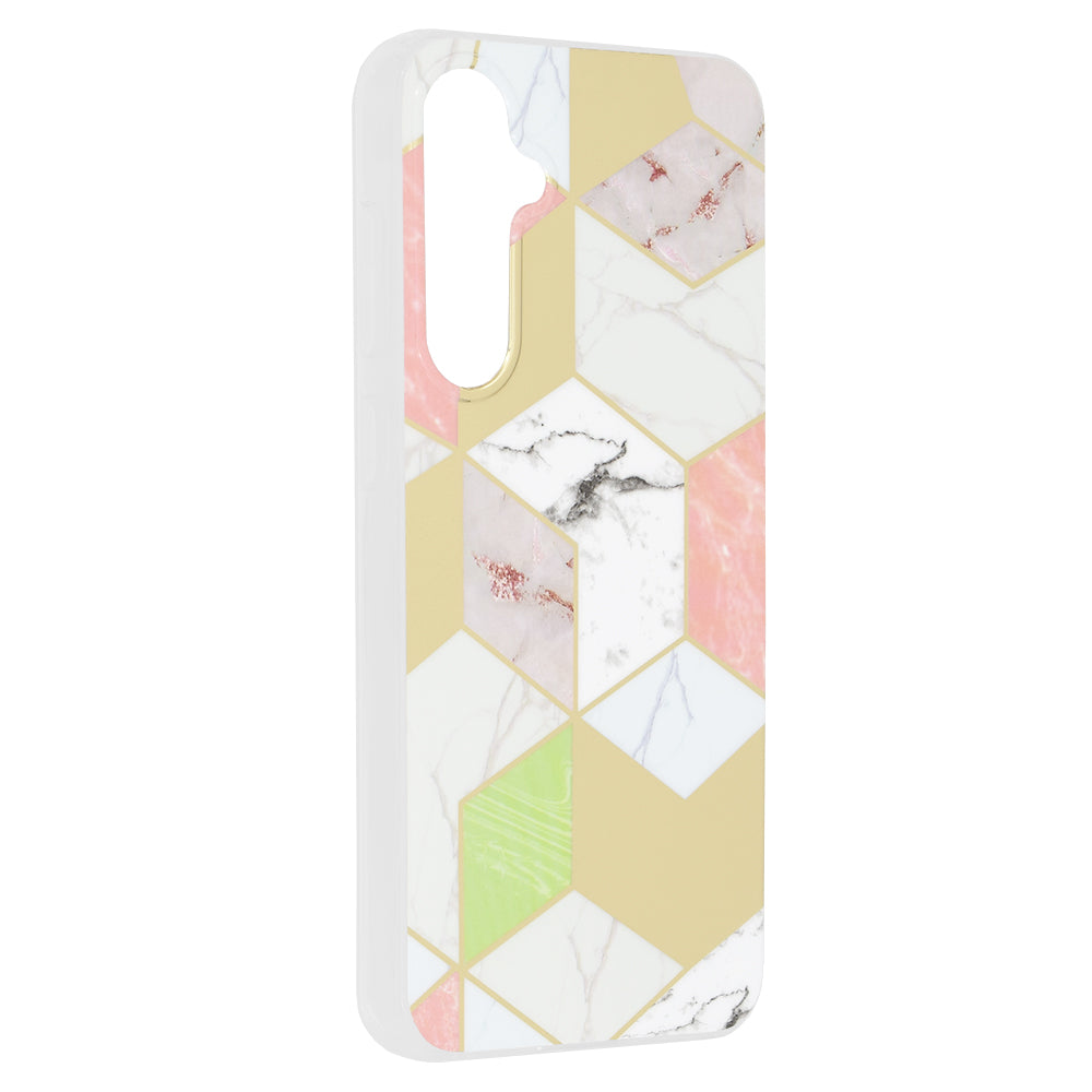 Husa de protectie Techsuit Marble Series compatibila cu Samsung Galaxy S23 FE, acoperire spate, Purple Hex