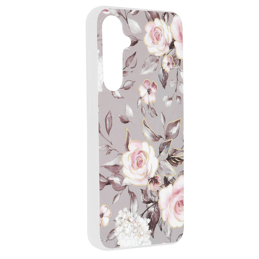 Husa de protectie Techsuit Marble Series compatibila cu Samsung Galaxy S23 FE, acoperire spate, Bloom of Ruth, Gray