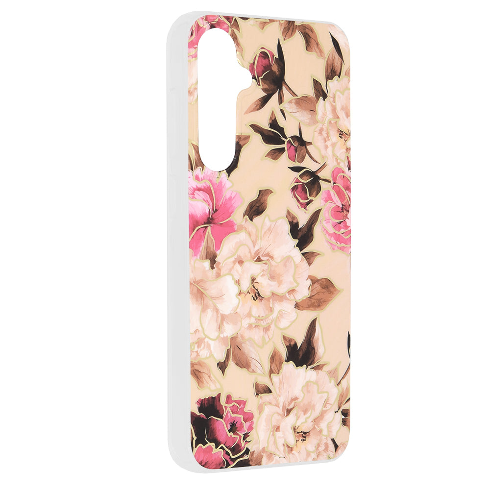 Husa de protectie Techsuit Marble Series compatibila cu Samsung Galaxy S23 FE, acoperire spate, Mary, Berry Nude