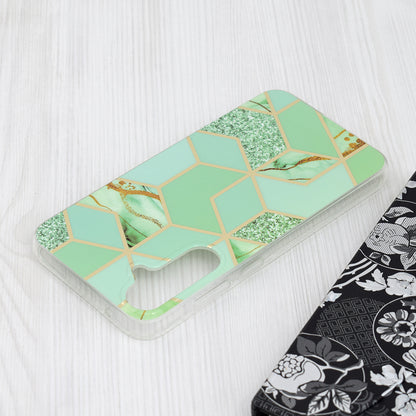 Husa de protectie Techsuit Marble Series compatibila cu Samsung Galaxy S23 FE, acoperire spate, Green Hex