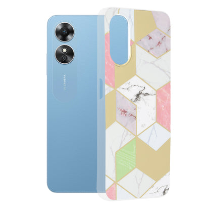 Husa de protectie Techsuit Marble Series compatibila cu Oppo A17, acoperire spate, Purple Hex