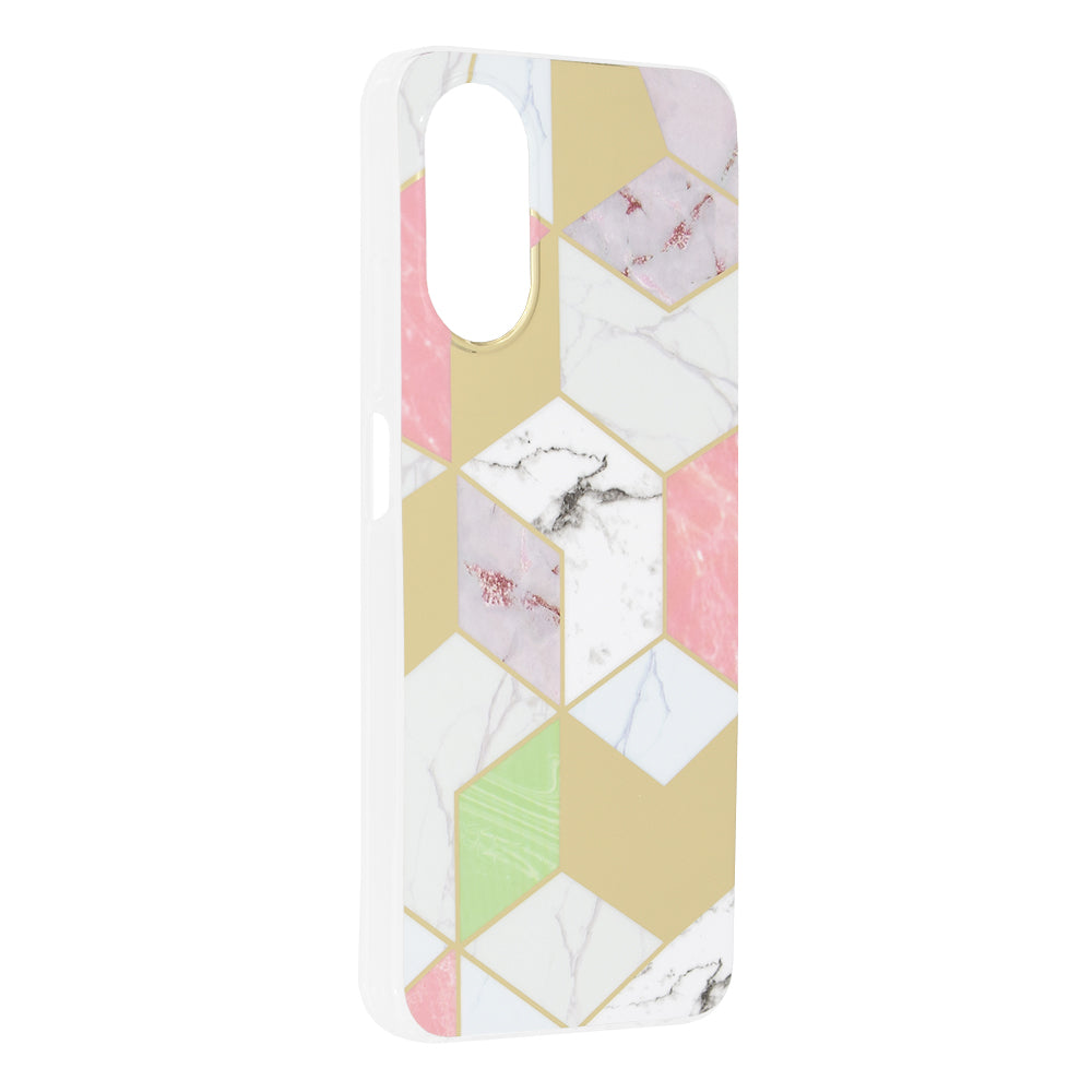Husa de protectie Techsuit Marble Series compatibila cu Oppo A17, acoperire spate, Purple Hex