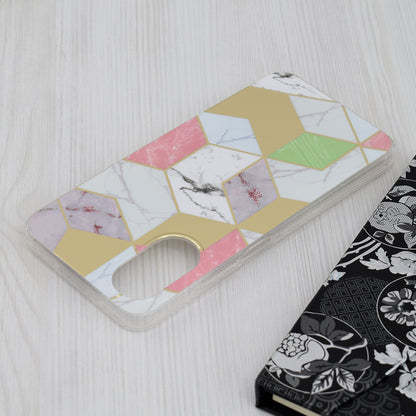 Husa de protectie Techsuit Marble Series compatibila cu Oppo A17, acoperire spate, Purple Hex